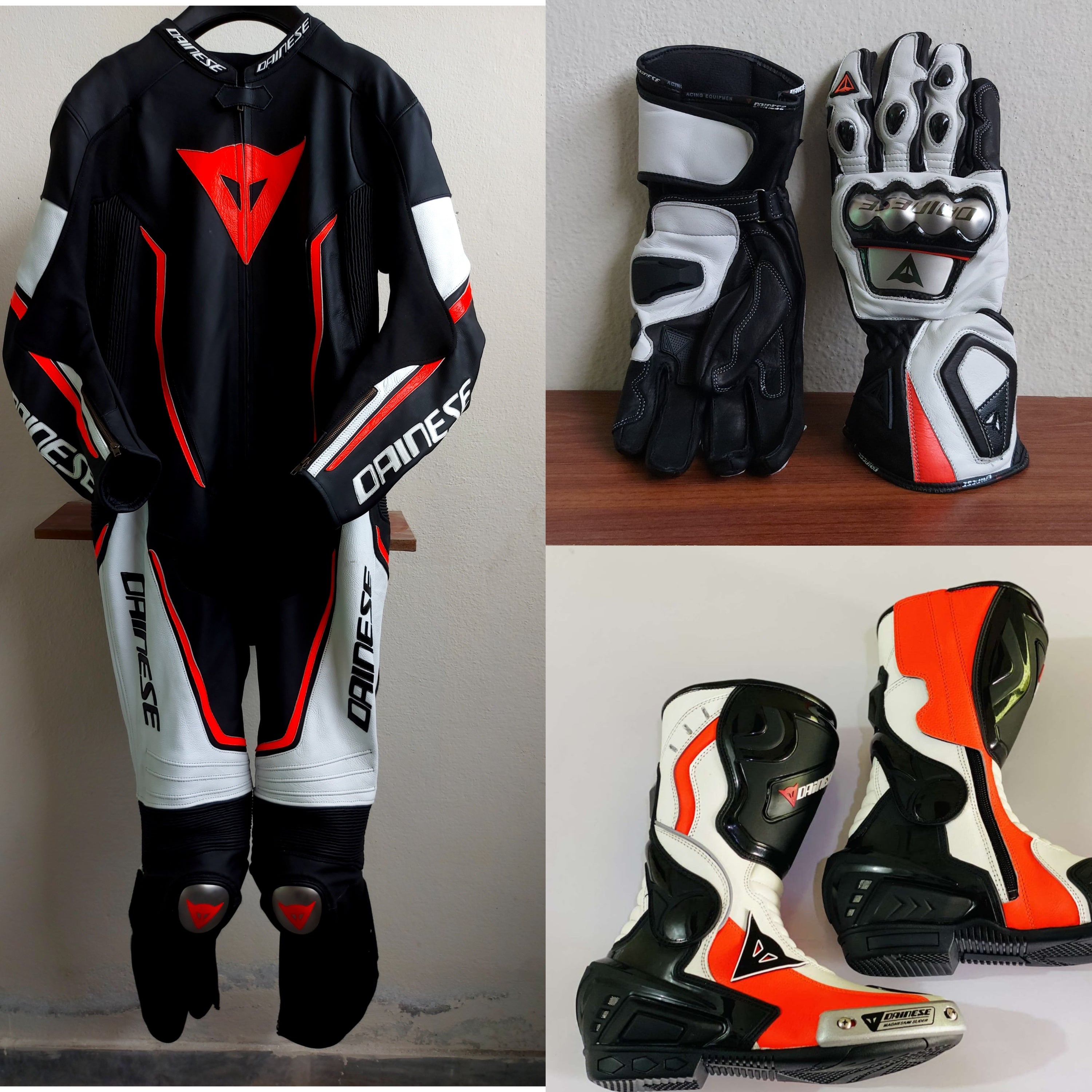 Misano 2 Motorcycle Leather Racing Motorbike Suit Gloves Shoes Boots Full Kit